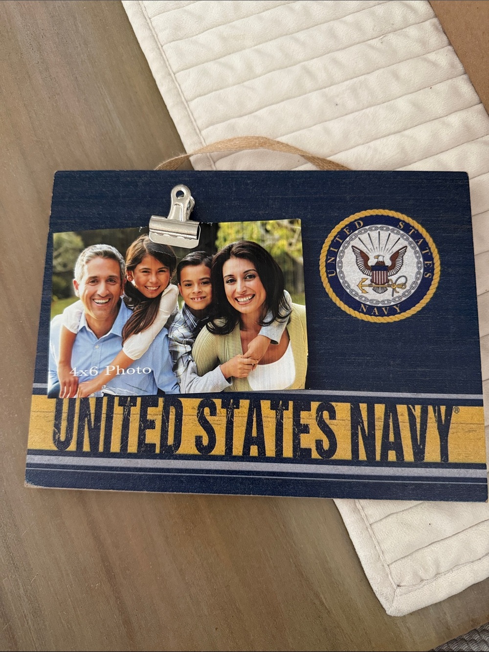 Blue Photo Frame Board - Military Home Accent